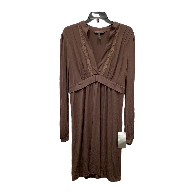 Dress Casual Midi By Bcbgmaxazria In Brown, Size: L