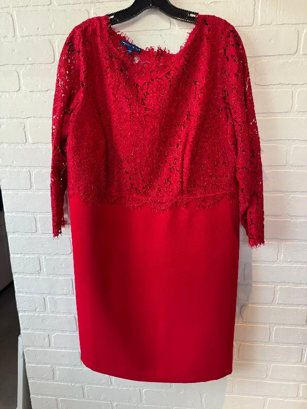 Dress Party Midi By Talbots In Red, Size: Xlp