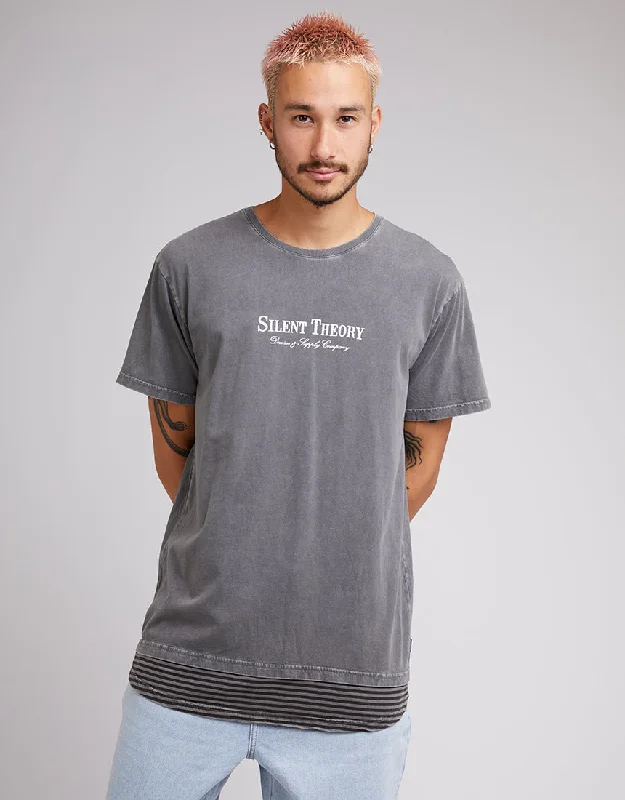 Silent Theory Mens Authentic Layered Tee Coal