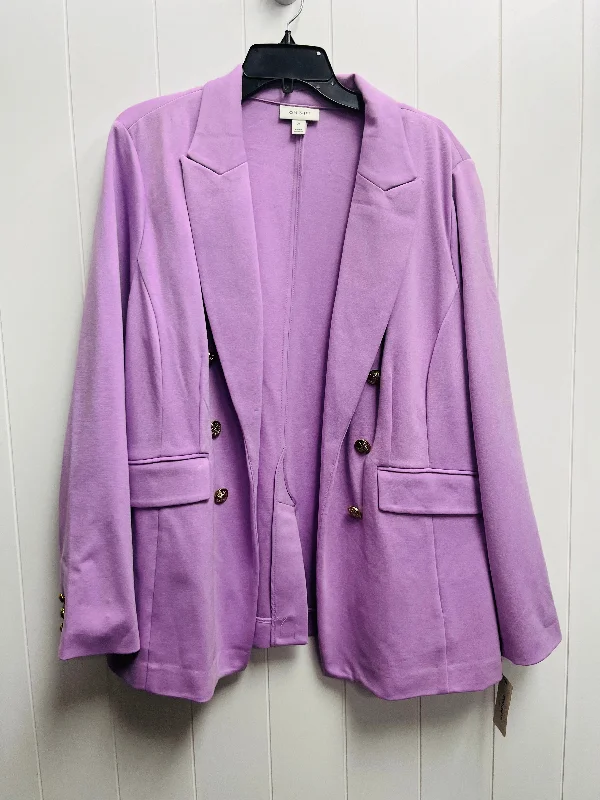 Blazer By Clothes Mentor In Purple, Size: 2x