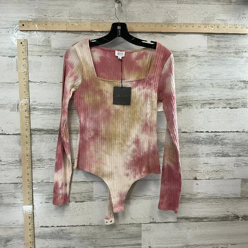 Bodysuit By Le Lis In Pink & Tan, Size: L