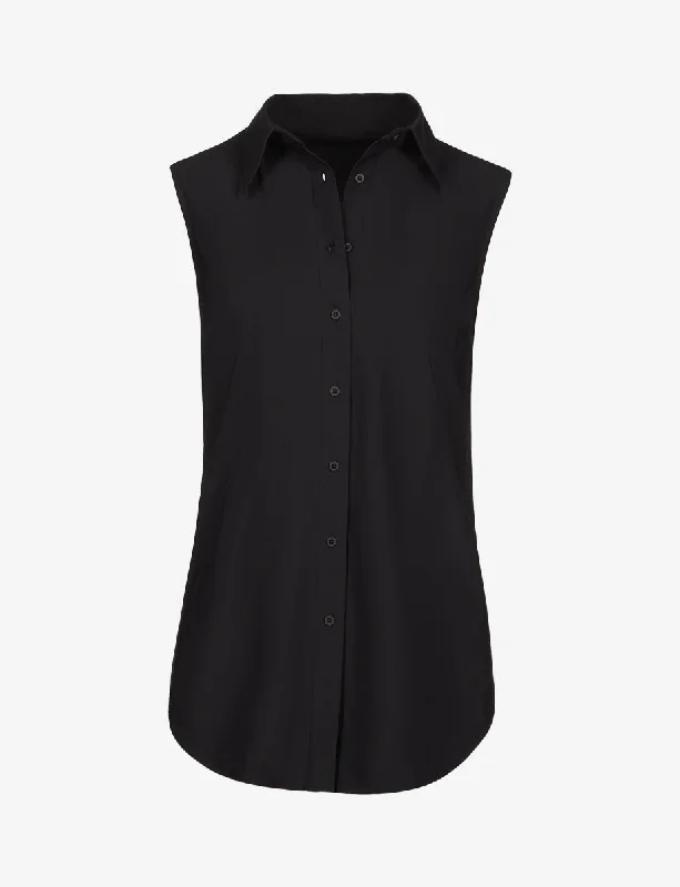 Classic Sleeveless Oversized Button Down Shirt