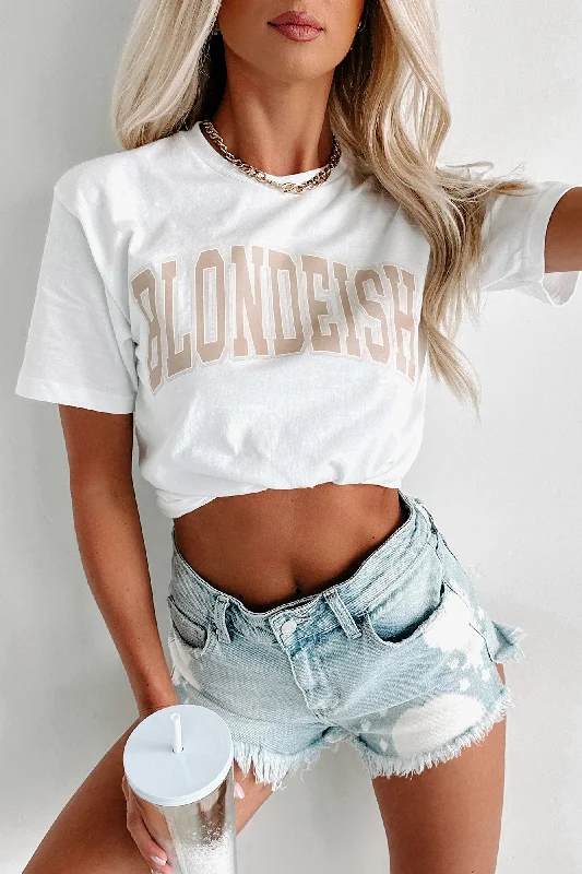 "Blondeish" Graphic - Multiple Shirt Options (White/Taupe) - Print On Demand