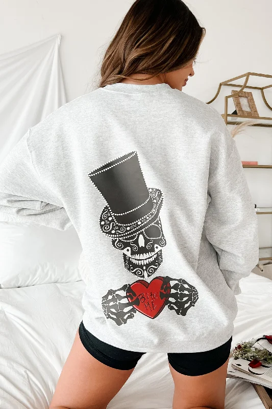 Valentine Sentiments Double-Sided Graphic Crewneck (Ash Grey) - Print On Demand