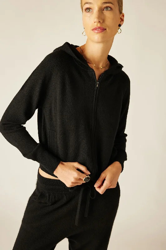 Avery Zip-Up Cashmere Hoodie